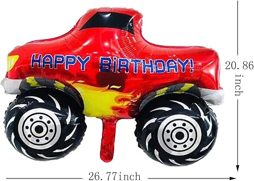 Miniatura 2 de Proveedor de globos de fiesta de camión monstruo, 5 globos de aluminio de camión monstruo para niños, cumpleaños, baby shower, decoración de fiesta