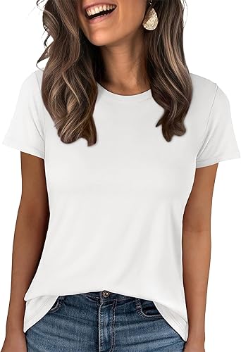 ANRABESS Women Short Sleeve Tops Summer Basic Tee Wrinkle-Free Trendy Cute T Shirts 2026 Spring Business Casual Outfits