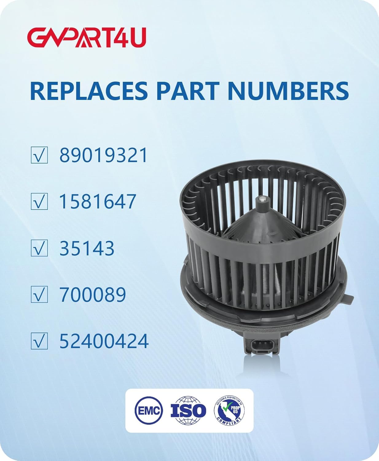 Front Blower Motor for 2000 2001 2002 2003 2004 2005 2006 Chevy Tahoe Silverado Avalanche Suburban, 2000-2006 GMC Sierra Yukon, 2003-2006 Cadillac Escalade