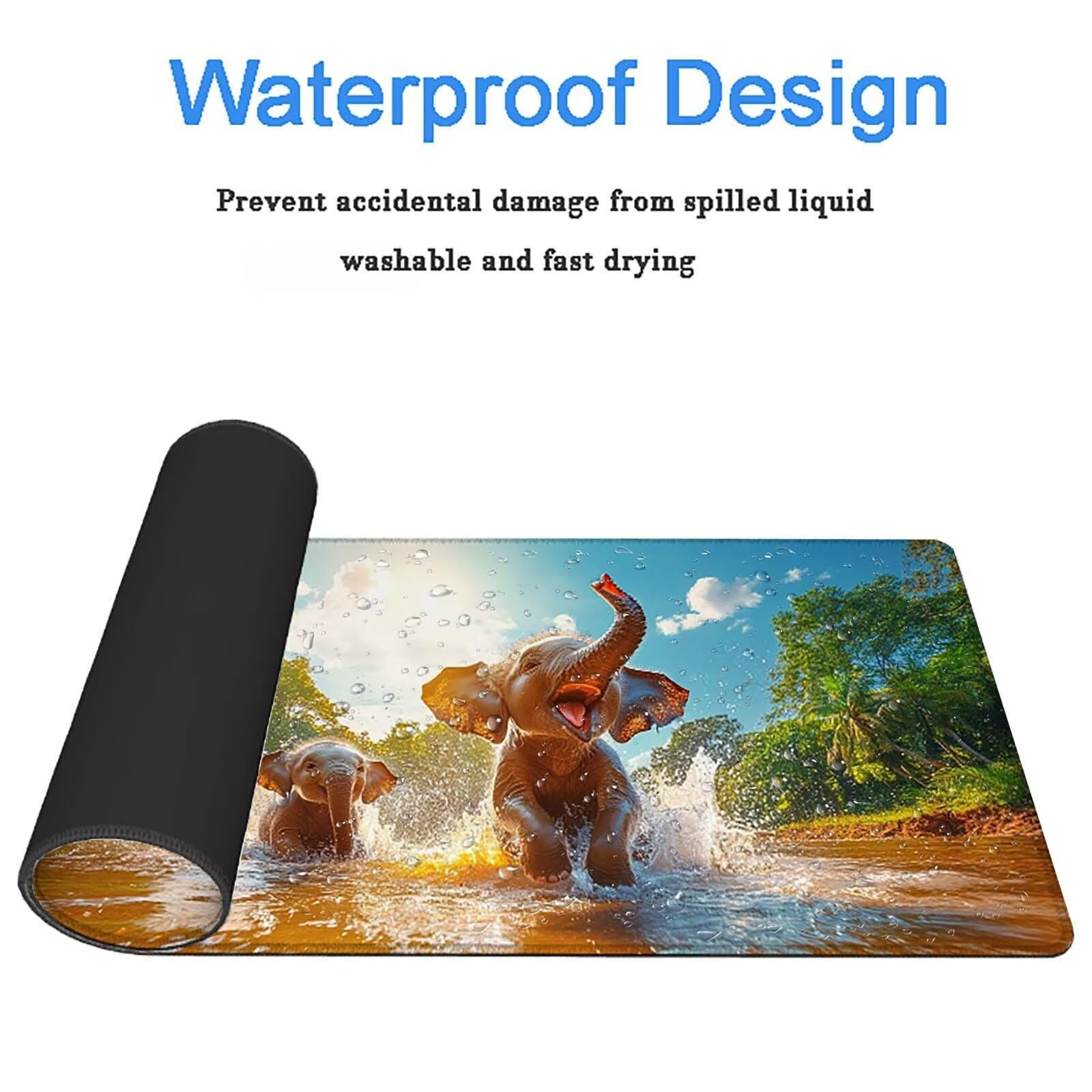 Tappetino Mouse Gaming, 900x450mm Tappetino Mouse XXL elefante 0c0-148