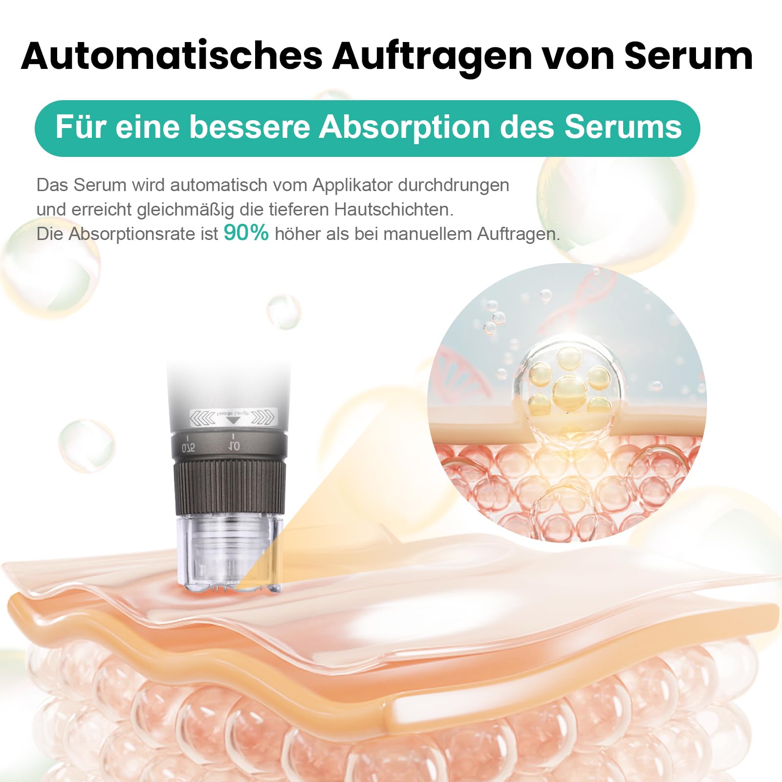 Hydra. Pen H3 Microneedling Pen Automatische Auftragung von Serum, Kabellos Derma Pen mit 5 Typen Ersatzpatronen für Gesicht, Körper, Haarwachstum Hautpflege, Fit Zu Hause & Unterwegs