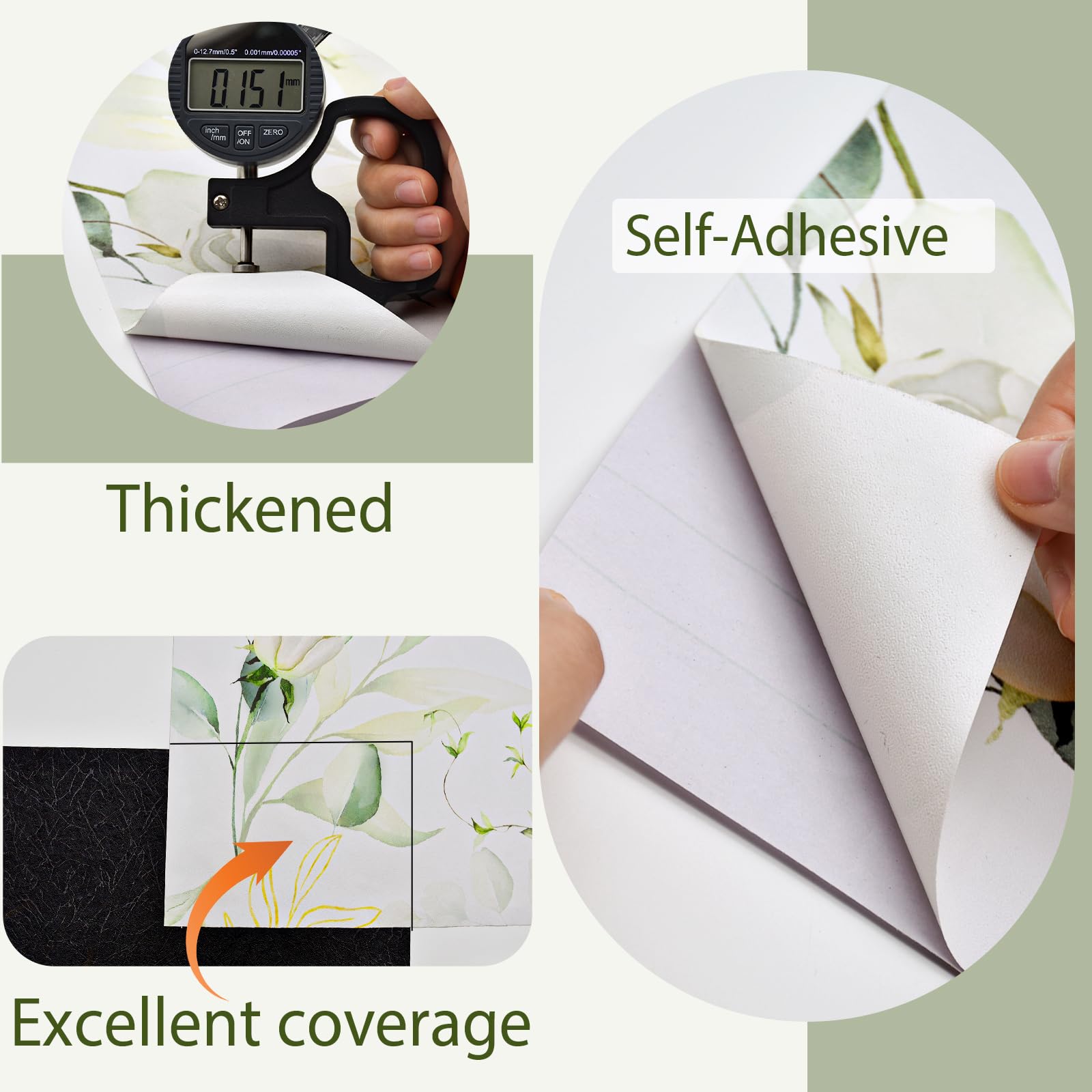 Papier Peint à Motif De Feuille Bohème Pour Tiroirs, Armoires