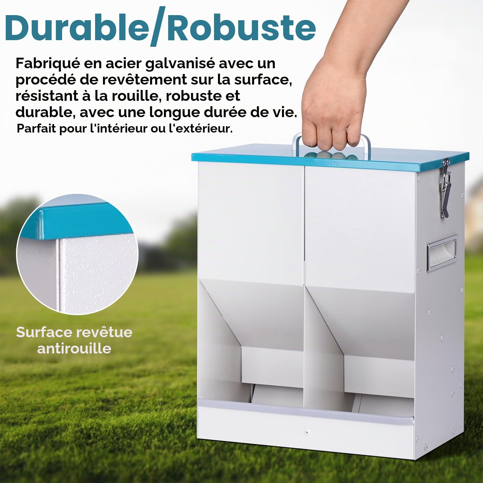 Distributeur Croquettes Chat Automatique pour 2 Chats 10L Distributeur de Nourriture Sèche pour Chiens Métal Mangeoire pour Chats et Chiens