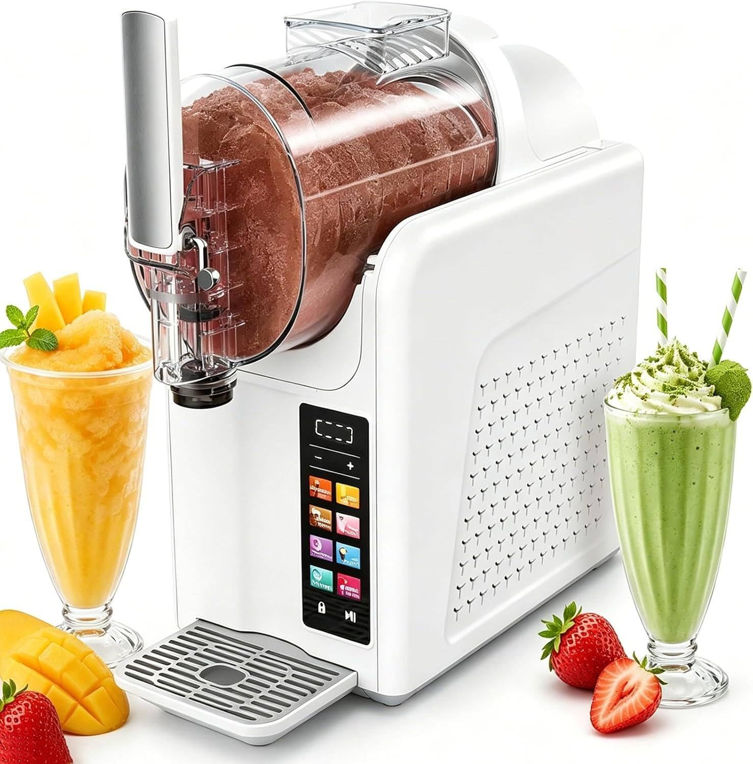 XDLYWUZIQ Slushi F-rozen Drinks Maker 2L,Self-Cleaning White-SingleBowl