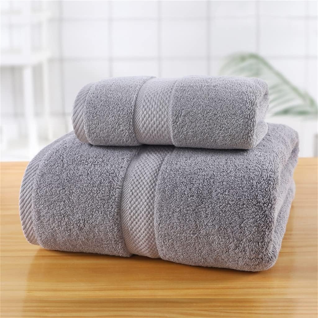 2-Piece Cotton Bath Towel for Men and Women with Extra Absorbent and Quick-Drying Soft Bath Towel(D)