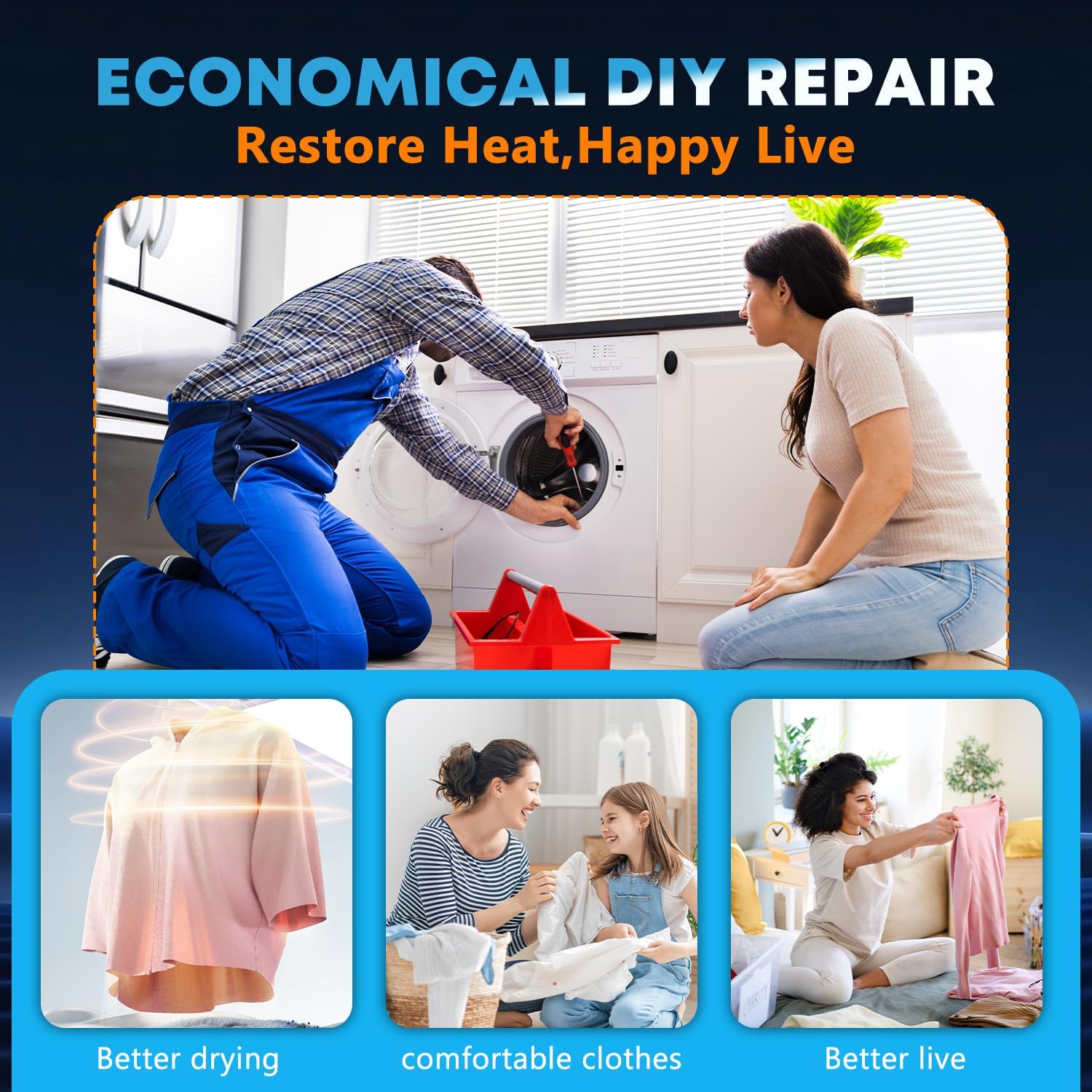 WP3387747 3387747 Heating Element Replacement for whirlpool Cabrio kenmore He2 Kenmore Elite He3,Fit for Maytag Dryers Replace WED5100HW1 MED5500FW1 WED5700AC1 WED6120HW1 WED6620HW1 MED6230RHW1