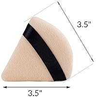 Vista 5 de Paquete de 3 polvos para maquillaje facial, hechas de terciopelo de algodón en forma de cuña triangular diseñadas para contornear, debajo