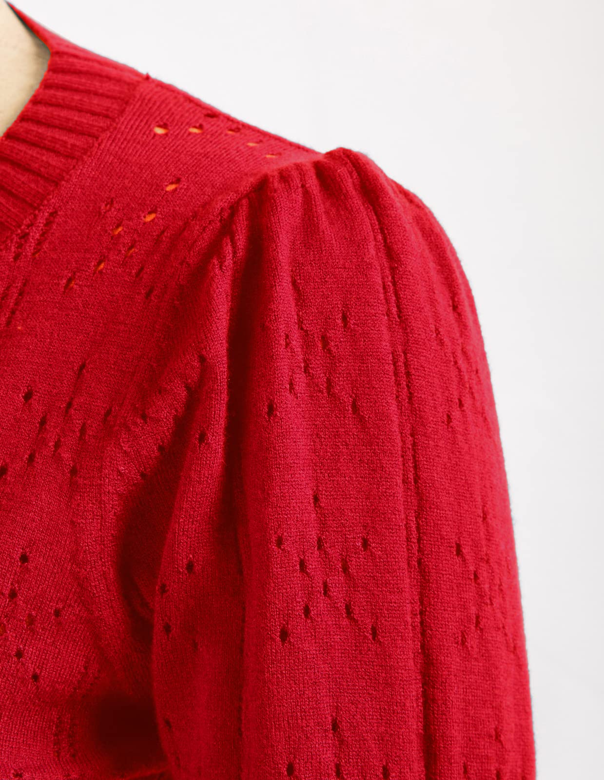 GRACE KARIN Maglia Elegante Donna a Manica Lunga con Scollo a Rotondo Tinta Unita