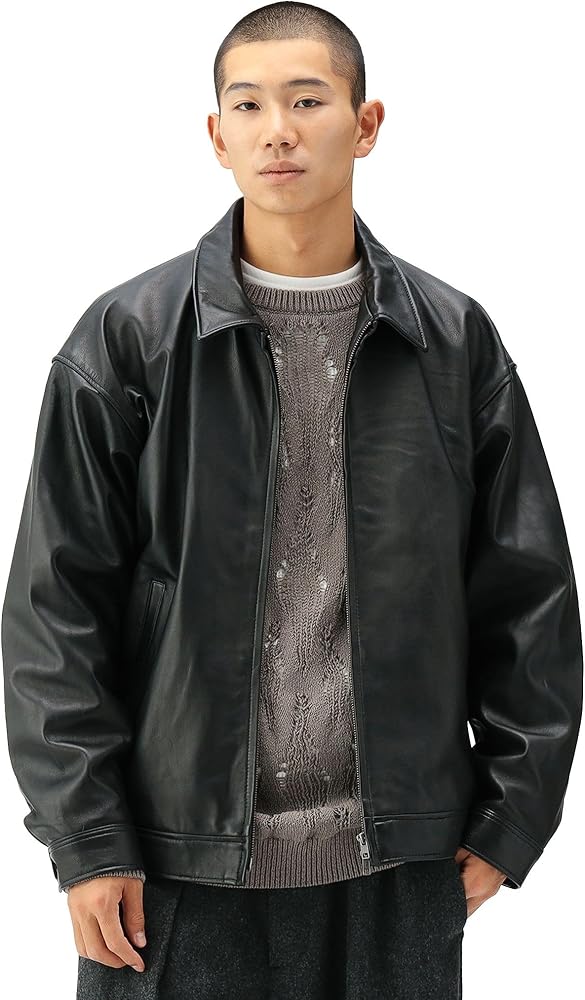 BEAMS ヴィンテージ レザー ジップブルゾン Amazon.co.jp: [ビームス] ブルゾン レザー ジップブルゾン メンズ