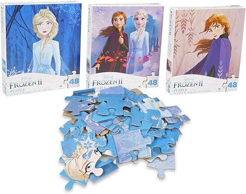 Disney Frozen 2 - Princesas Anna y Elsa - Rompecabezas de 48 piezas (juego de 3 rompecabezas)