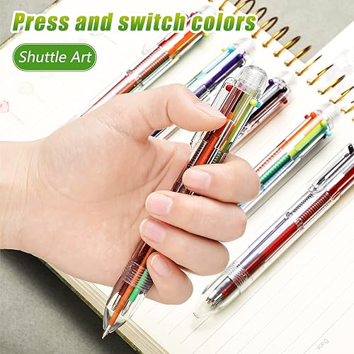 Miniatura 4 de Bolígrafo multicolor de 0.020 in, 6 en 1, retráctiles, multicolor, tinta multicolor, bolígrafos de arco iris para enfermeras, bolígrafos de tinta de
