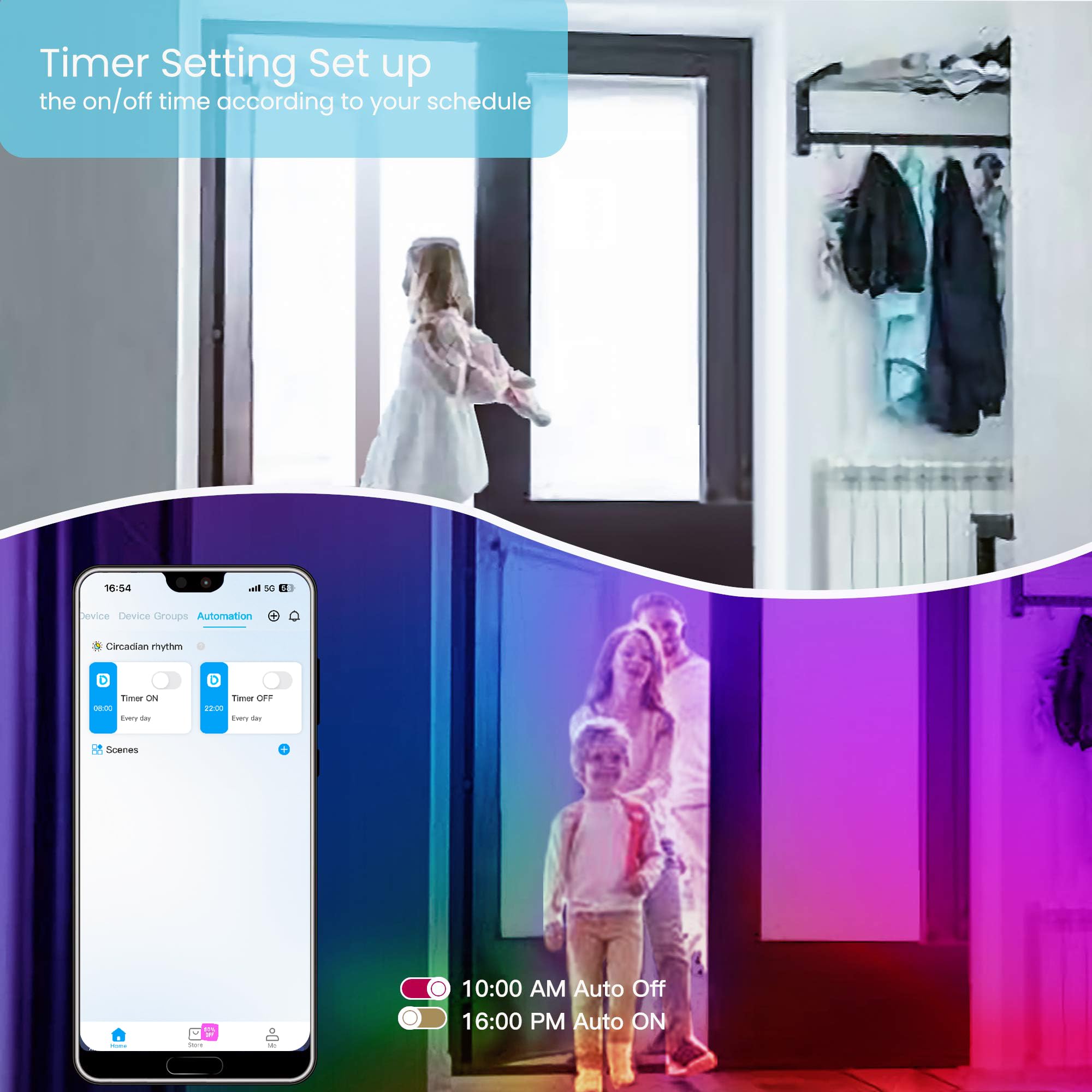 GUPUP LED-Streifen, 32,8 m, LED-Lichter für Schlafzimmer, RGB-Farbwechsel, mit Fernbedienung, 5050, 12 V, DIY Farben für Zimmer, Heimdekoration