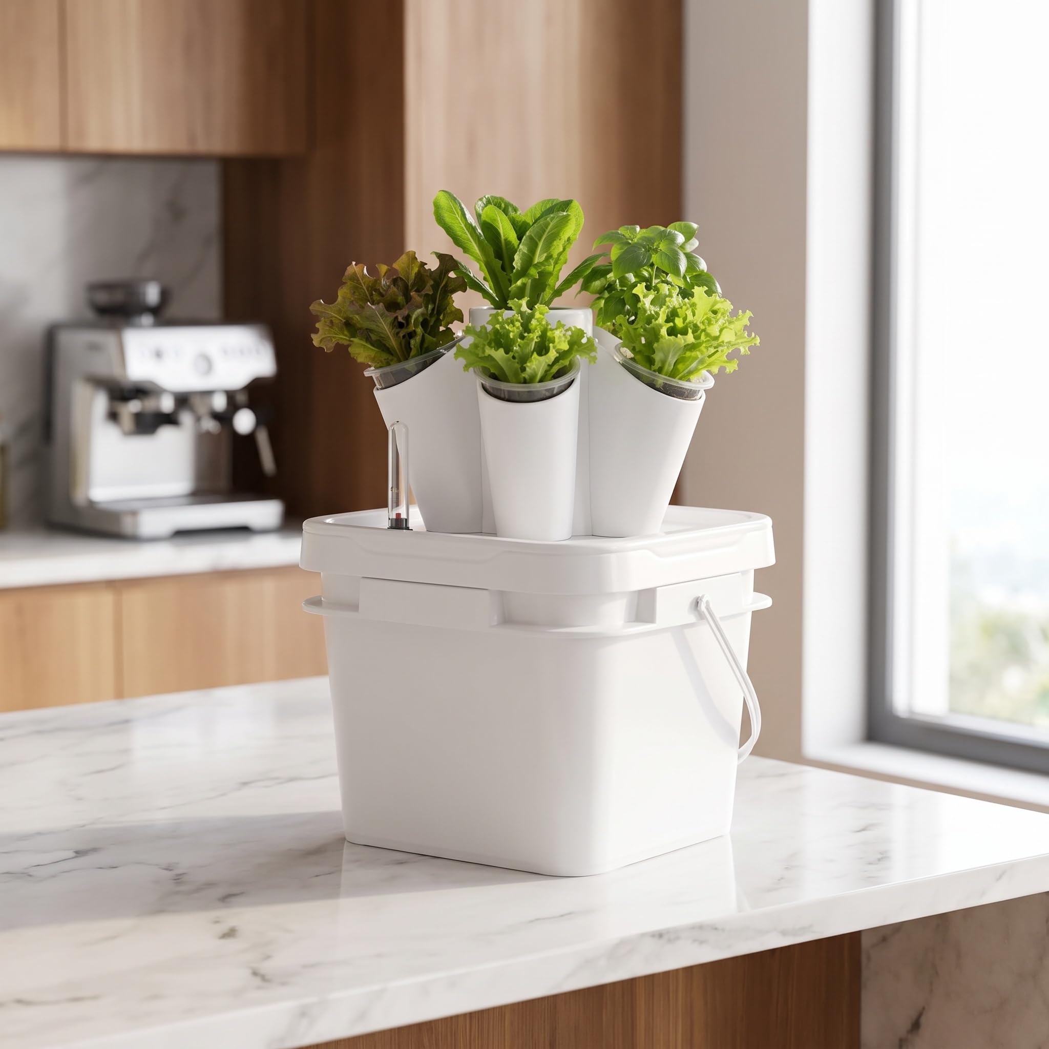 Pionowy system uprawy wieży hydroponicznej, 8 l, do układania w stos, zestaw do uprawy bezglebowej, na biurko, hydroponika, do pomidorów, warzyw i ziół, do użytku wewnątrz i na zewnątrz, do domu