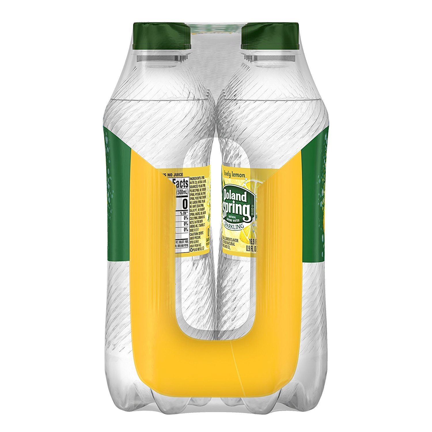 Poland Springs Lemon Sparkling Water, 16.9 Ounce -- 24 per case.