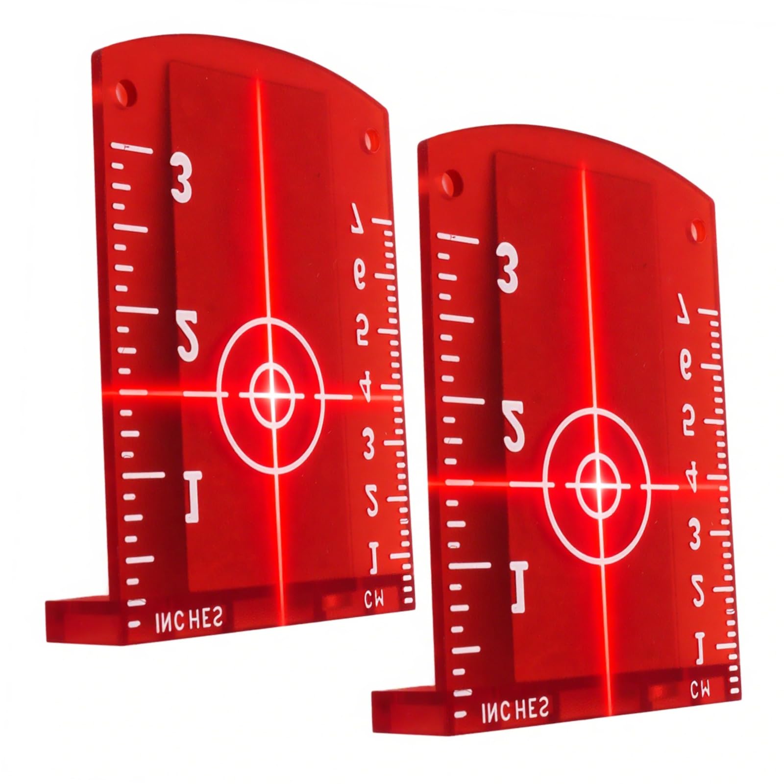 Candeon Laser Targets,2pcs Magnetic Laser Target Plates for Red Lasers Visibility Reflective Target Card with Scale (CM/INCH)