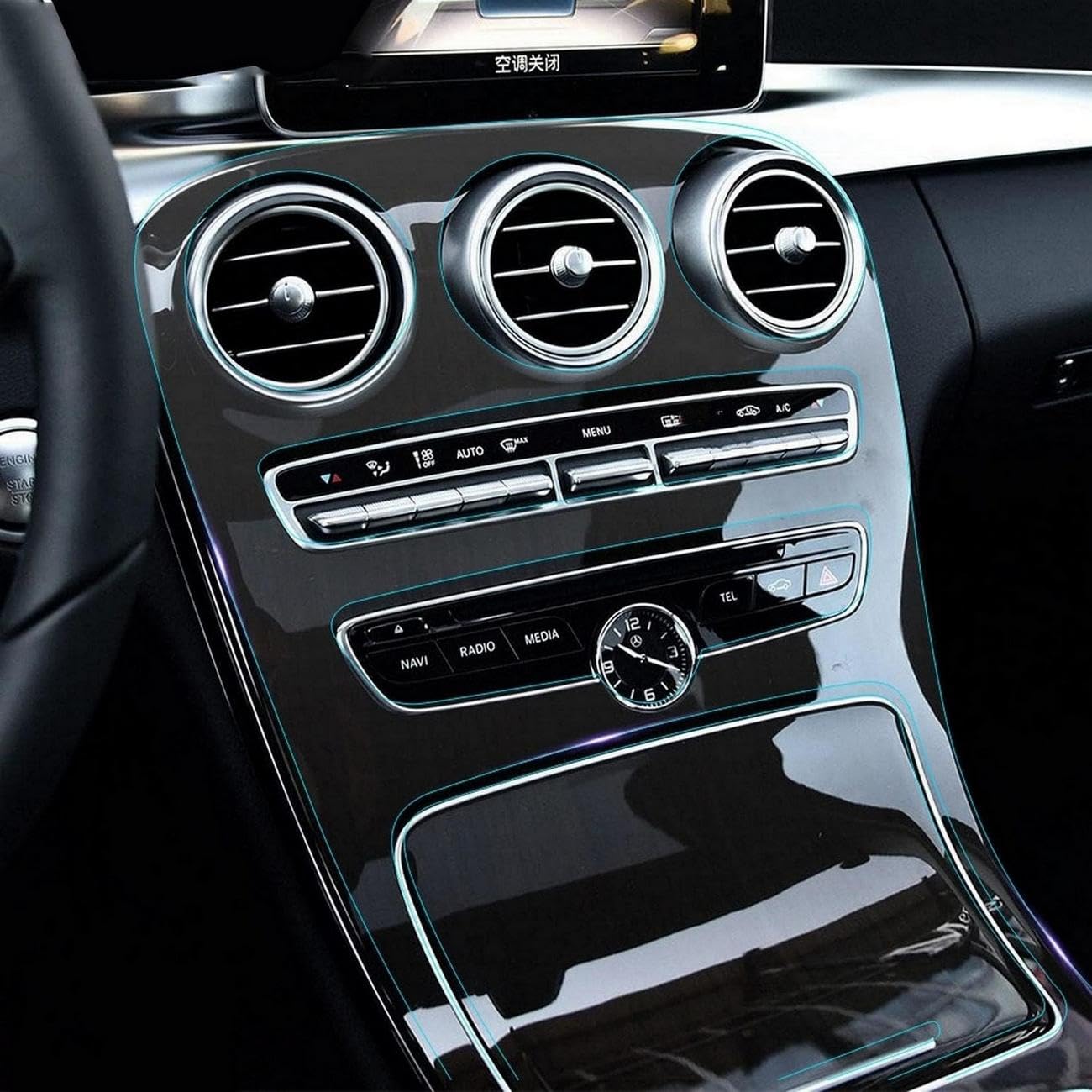 Film TPU Mercedes Benz C180 200 GLC260 protection tableau de bord LHD anti-rayures