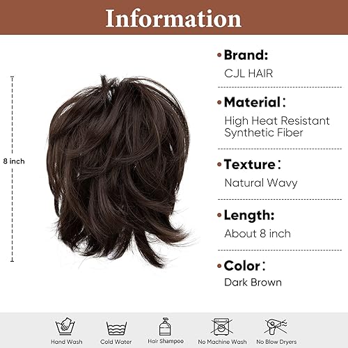 Miniatura 9 de CJL HAIR Extensiones de cabello corto con clip de garra, para coleta, metales flexibles, moño desordenado, para Wonen, extensiones de cabello