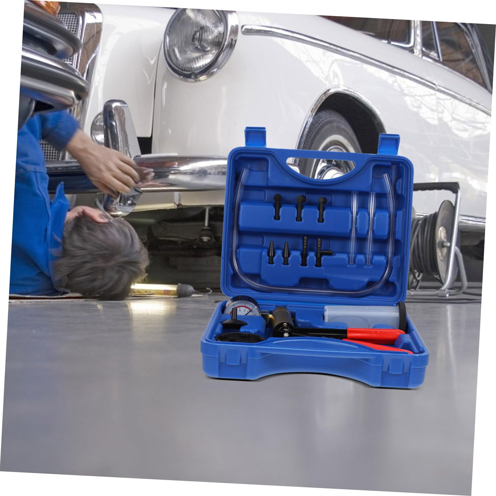 GANAZONO Vakuumpumpe Zum Entlüften Von Bremsen Flüssigkeitsbehälter Mit Adapter Für Bremsflüssigkeitsentlüfter Manuelle Handpumpe Zum Testen Von Fahrzeug-vakuumsystemen