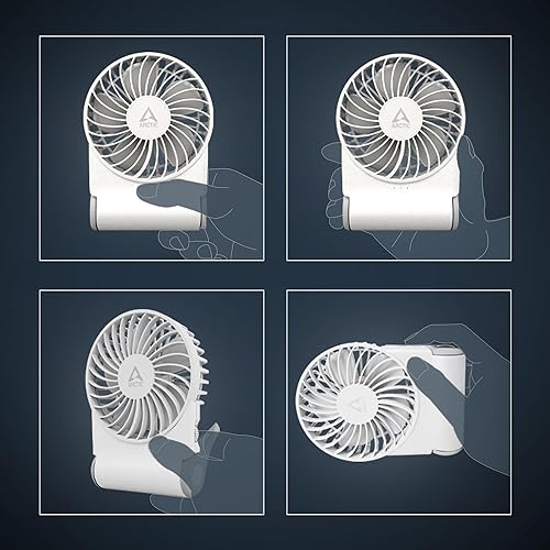 Miniatura 5 de ARCTIC Summair 2Go (blanco) - Potente ventilador de mano recargable con soporte, velocidad infinitamente variable, tiempo de funcionamiento de 4 a