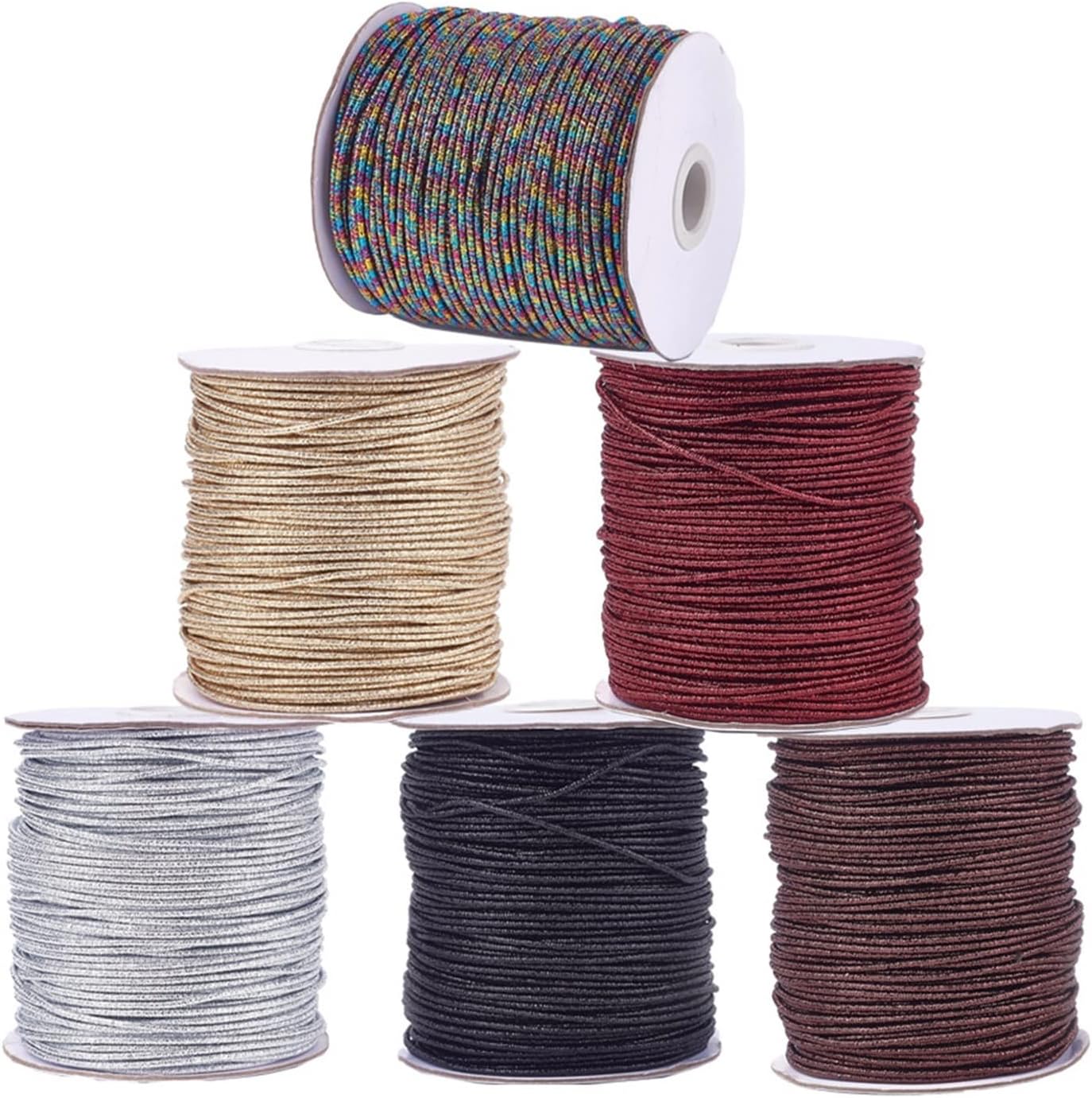 yaoqijie 宝石作りのための100ヤード/ロールポリエステルコード2mm DIY.ブレスレットネックレスクラフトアクセサリー発