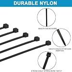 100PCS Durable Small Plastic Zip Ties,4 Inch Nylon Ties Zap Straps for PC,Electronic,Wire Cable Ties (Black)