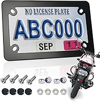 Vista 1 de Marco para placa de matrícula de motocicleta - Soporte de placa de etiqueta de bicicleta de acero inoxidable negro mate, 4 agujeros, soporte de 1