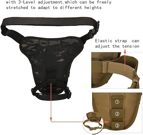 Miniatura 10 de Hdlsina Bolsa de pierna con caída de carcasa rígida reflectante a rayas en la cintura, ampliable, bolsa cruzada para viajes, deportes al aire libre,