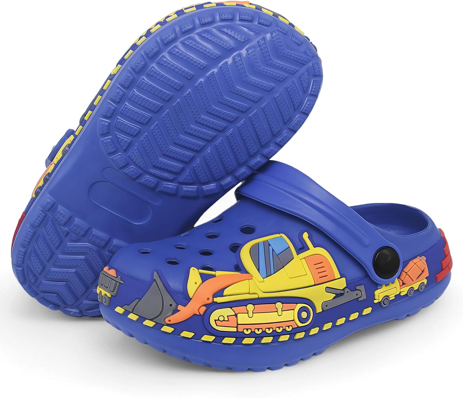 Toddler Girls Boys Clogs Cute Cartoon Front Loader Pattern Garden Clogs Children Little Kids Slip on Slides Sandals Slippers Indoor Outdoor Shower Beach Pool Water Shoes 6 Toddler Blue image 6 of 6 B0FSSM532X