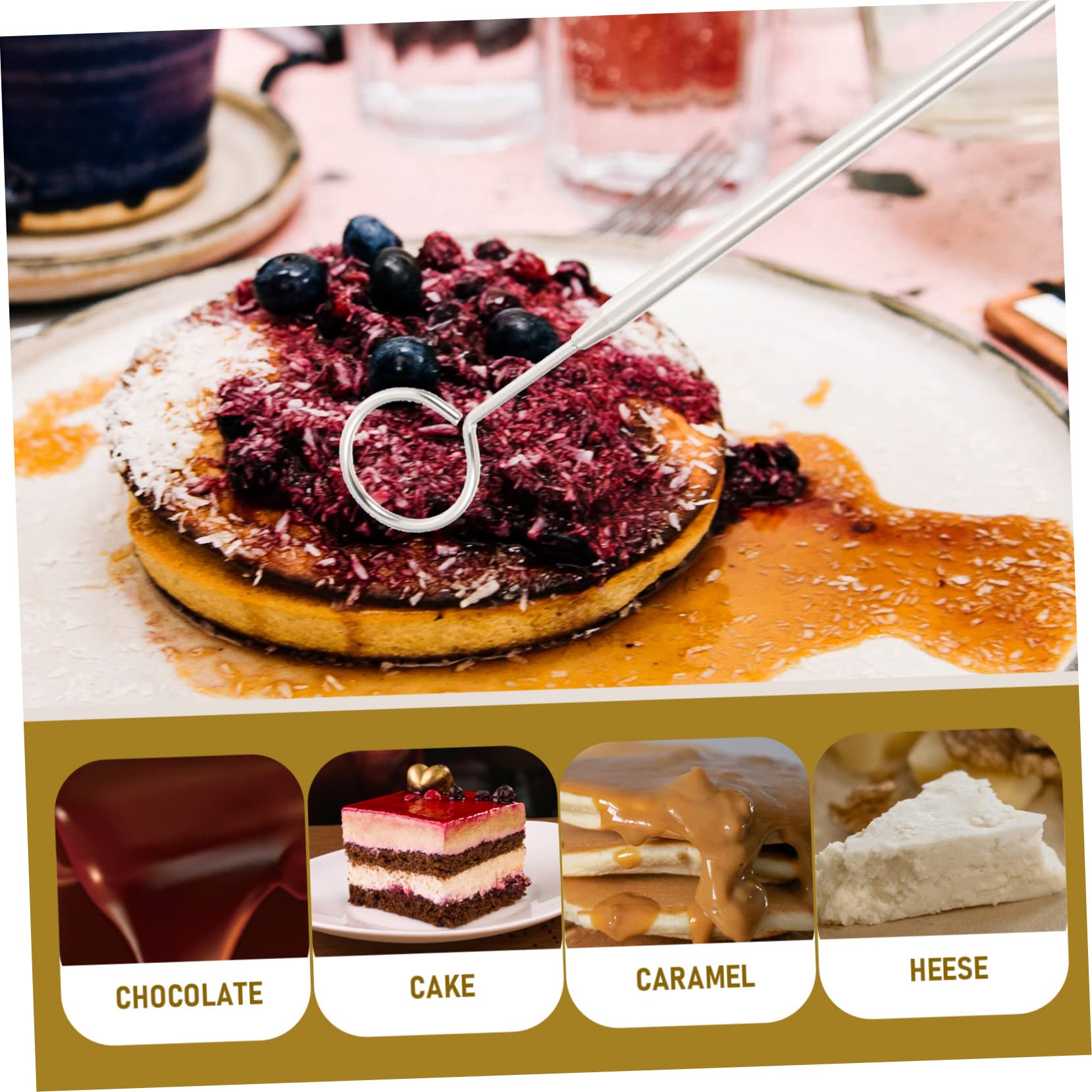 Housoutil Fondue Chocolate Chocolate Dipping Forks 1 Set Chocolate Fork Stainless Steel Decorative Pen Candy Stainless Steel Fondue Forks Candy Dipping Forks