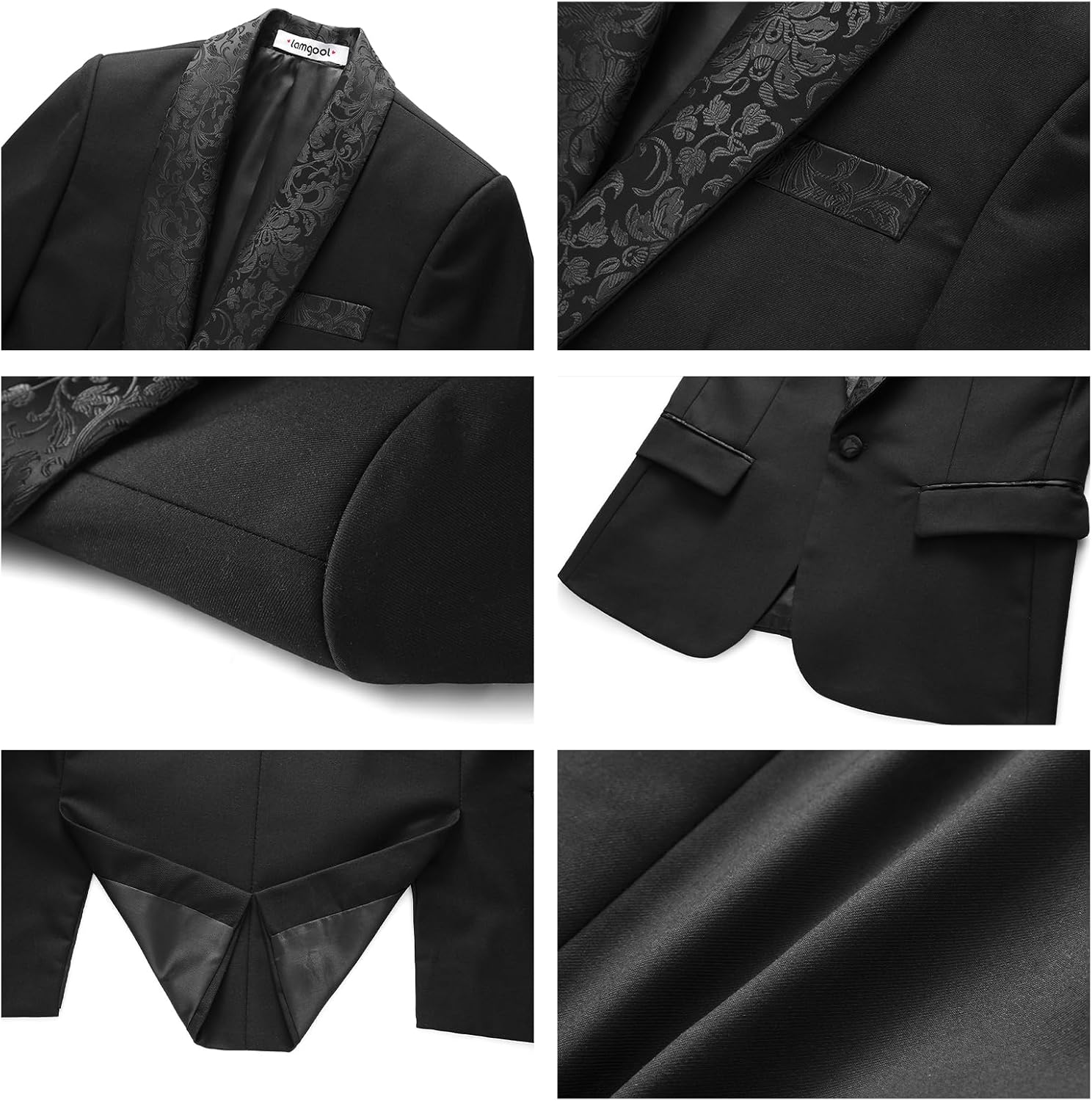 Lamgool Boys Suits Slim Fit Tuxedo Set 3 Pieces with Jacket Vest Pant for Kids Prom Wedding Formal Dresswear Outfit 4-16Y - Image 5