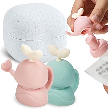 Whale SoftSip Food Pouch Topper | 2EA + Travel Case | Prevent Spills & Leakage | Protect Child Baby Toddler Mouth | Food Grade Silicone Reusable | Baby Led Weaning | BPA Free| Mint+Pink