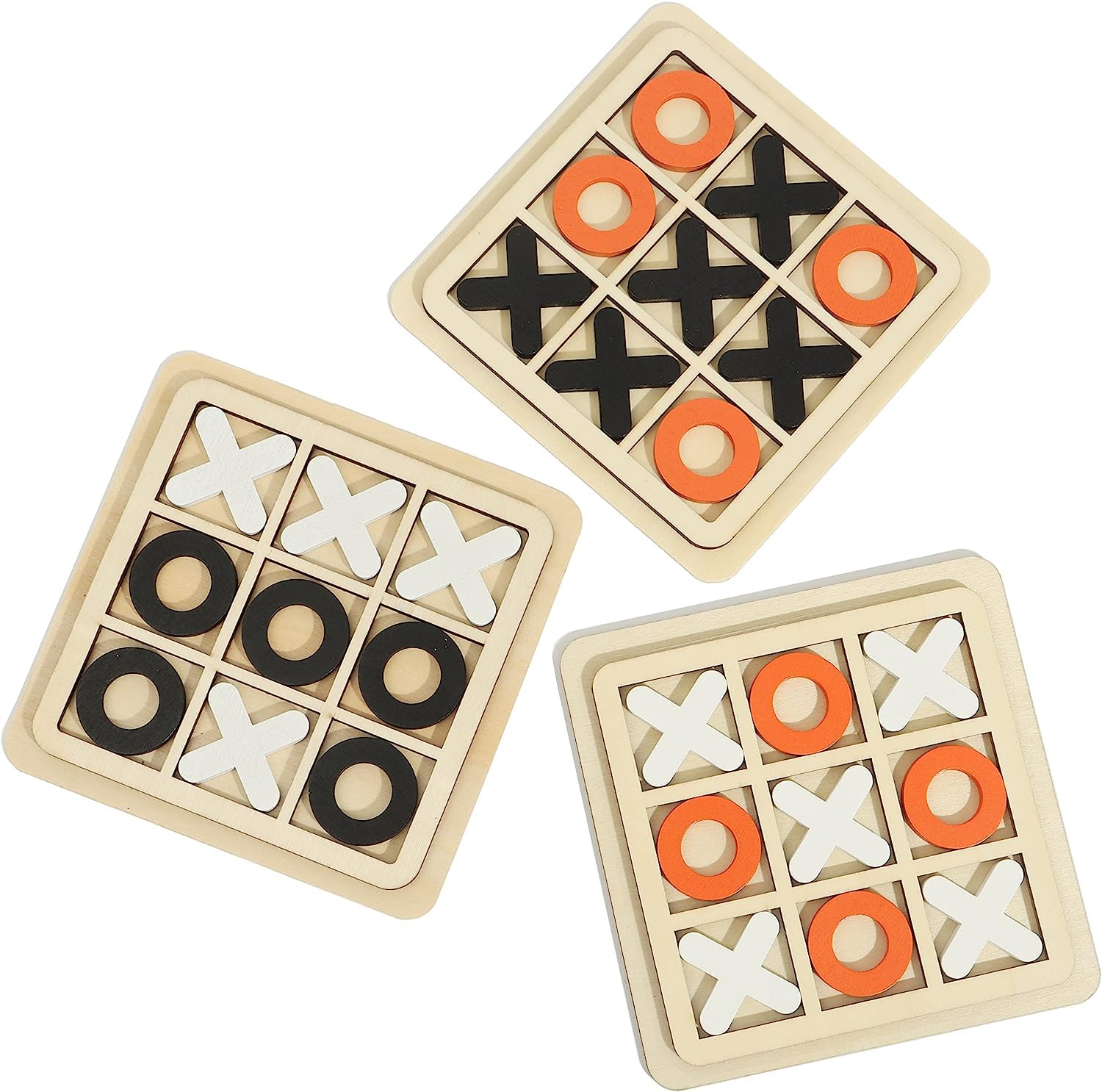 XO Game-Tic Tac Toe-XO Wooden Board Games-Desk Toys 3 Pack Classical Family and Children Kids Educational Toy-Mini Board Game-for Kids