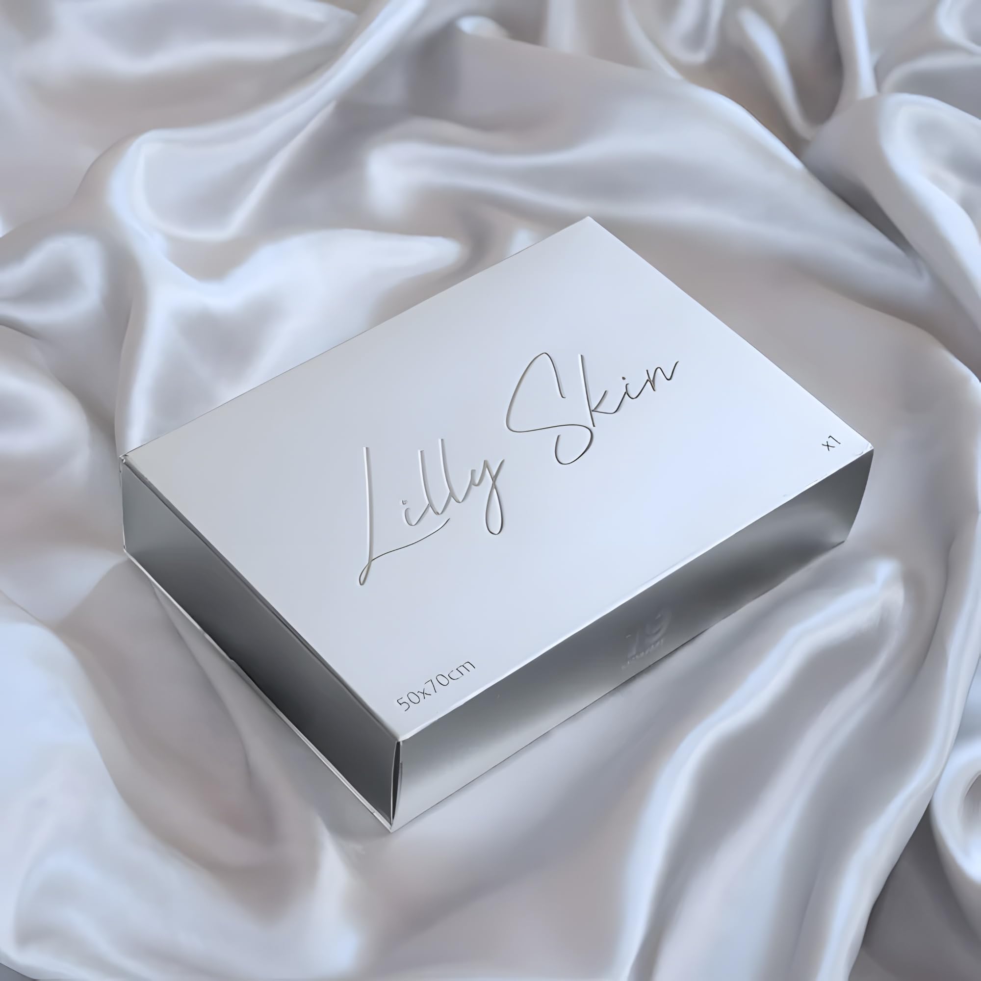Taie Oreiller Soie Lilly Skin - Housse de Coussin en Soie de Mûrier Naturelle - Doux, Hypoallergénique, Thermorégulant, Anti-acné, Anti-âge - Carrée - 65 x 65 cm - Gris Perle - x1