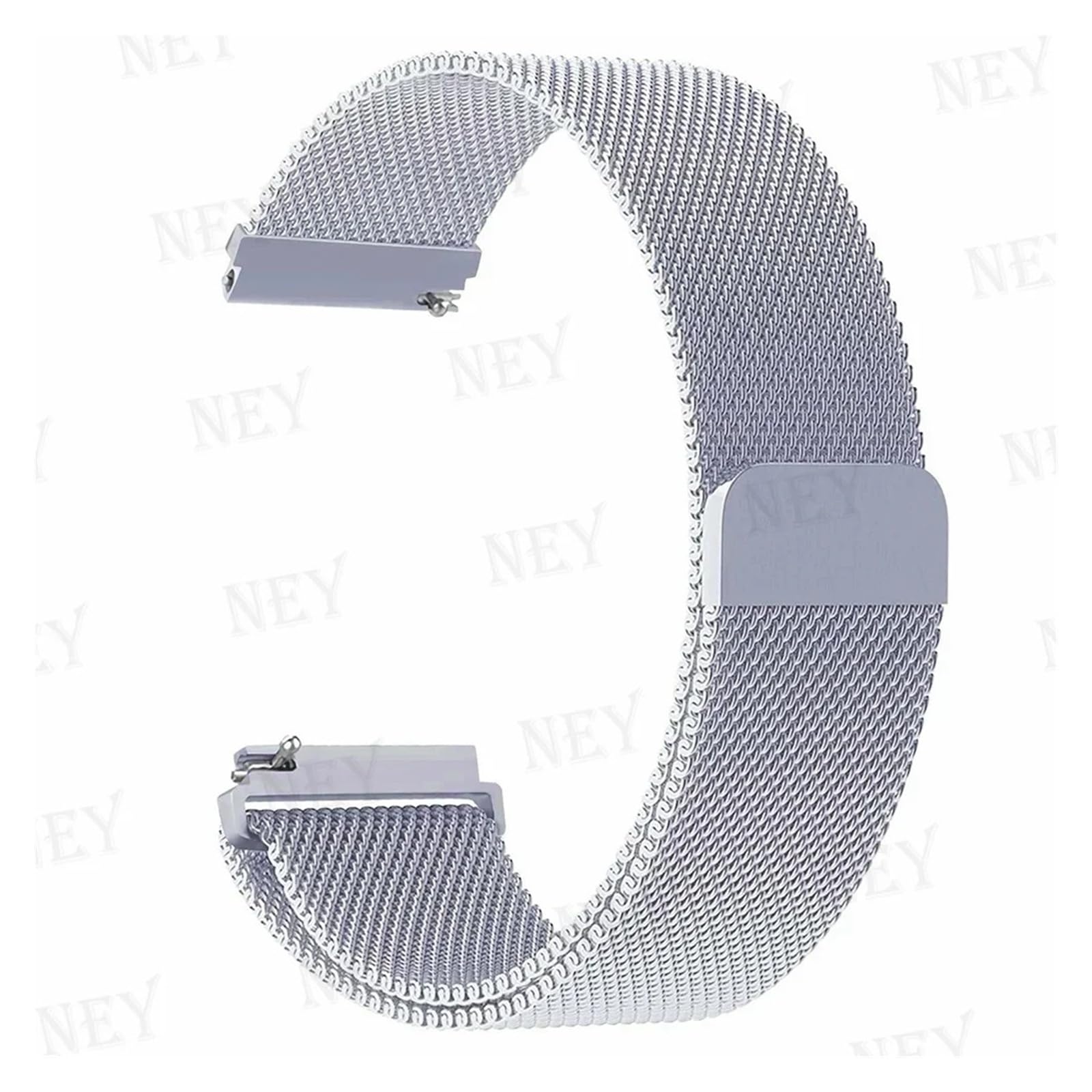 Bracelet milanais magnétique en métal 20 mm 22 mm à dégagement rapide pour Samsung Galaxy Watch 6 5 4 Classic 46 47 mm Bip 5 GTR 4 3 GTS (gris clair 19,20 mm)