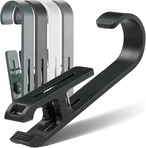 Miniatura 2 de Pinzas grandes para ropa, clips para toallas, 8 piezas de pinzas multiusos con gancho, pinzas fuertes de plástico para colgar ropa. Gancho en S para