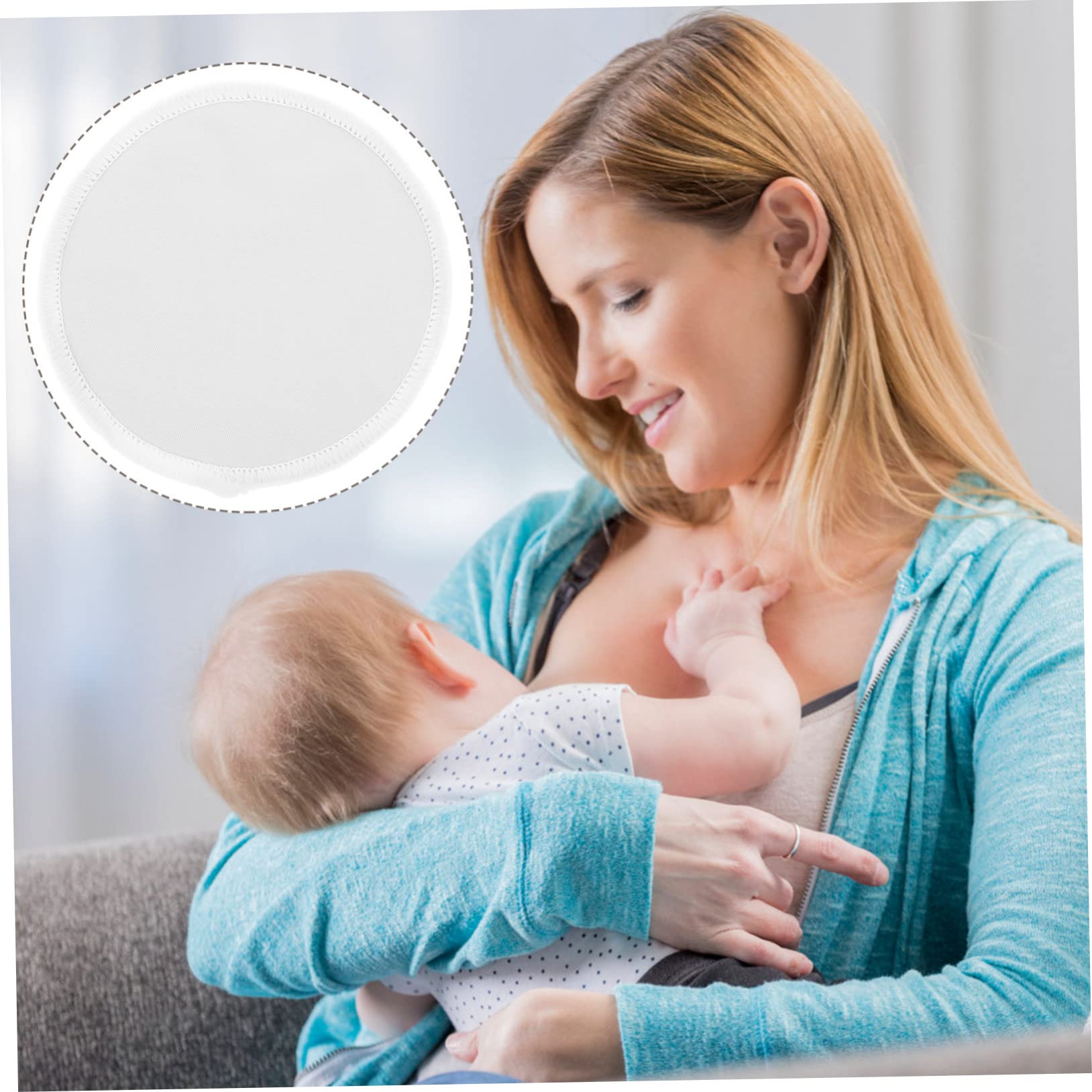 Kisangel 30piezas Almohadillas De Lactancia Reutilizables y Lavables Transpirables y Absorbentes Diseño Ergonómico para Madres Lactantes para Cuidado Piel y Comodidad
