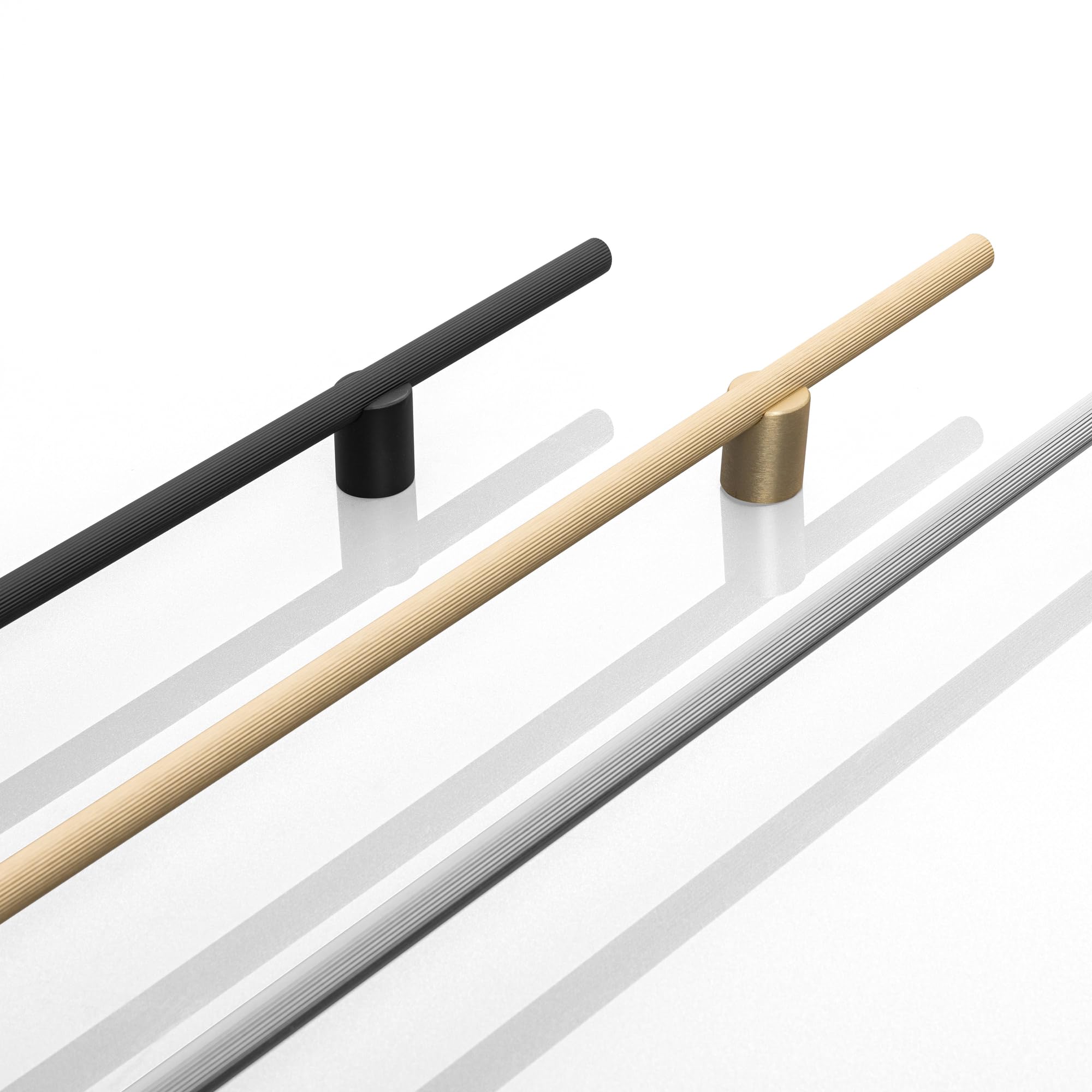 GTV Maniglia per Mobili LINEA – Maniglione a Barra in Alluminio 1200 mm, Maniglia Cucina Armadio Oro Chiaro Spazzolato, Interasse 2x512 mm, Zigrinato, Moderno