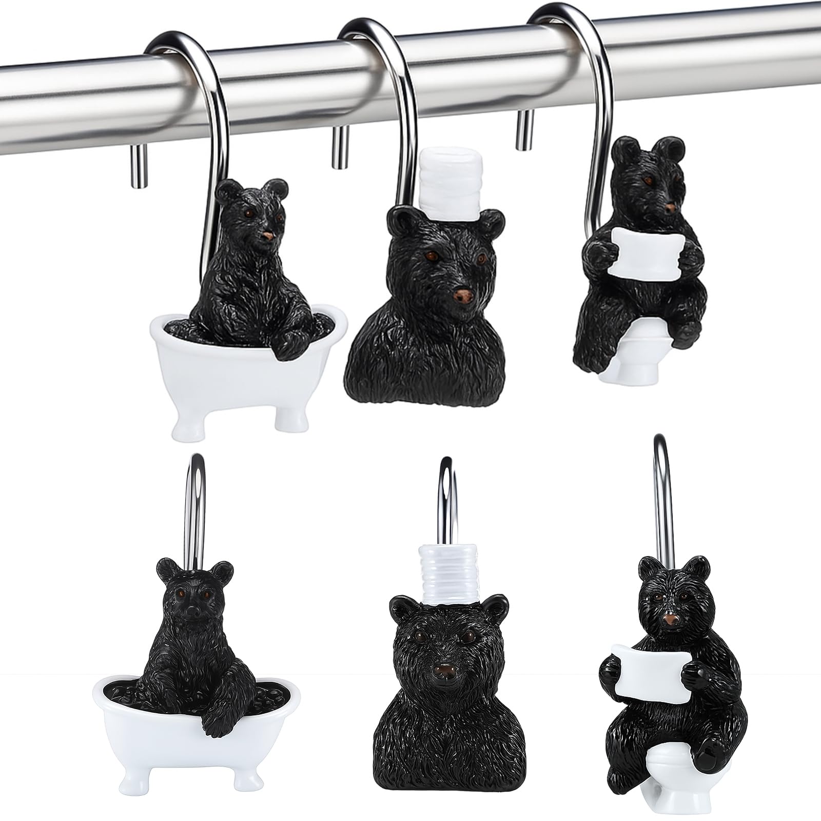 Bigfoot Shower Hooks - Rustic Bathroom Decor -8
