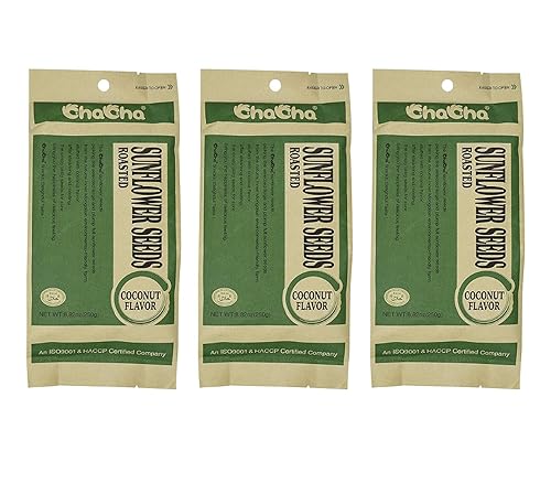 ChaCha Semillas de girasol tostadas con sabor a coco (paquete de 3, total de 26.46 oz)