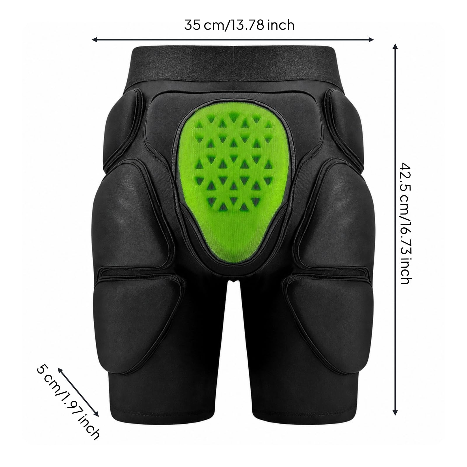 Harilla Protector de Cadera Adulto Pantalones Cortos Acolchados Guardia de Cadera Compresión Absorbente de Impactos Cinturilla Elástica Transpirable Adecuado , Negro-Modelo De Temperatura Normal , M
