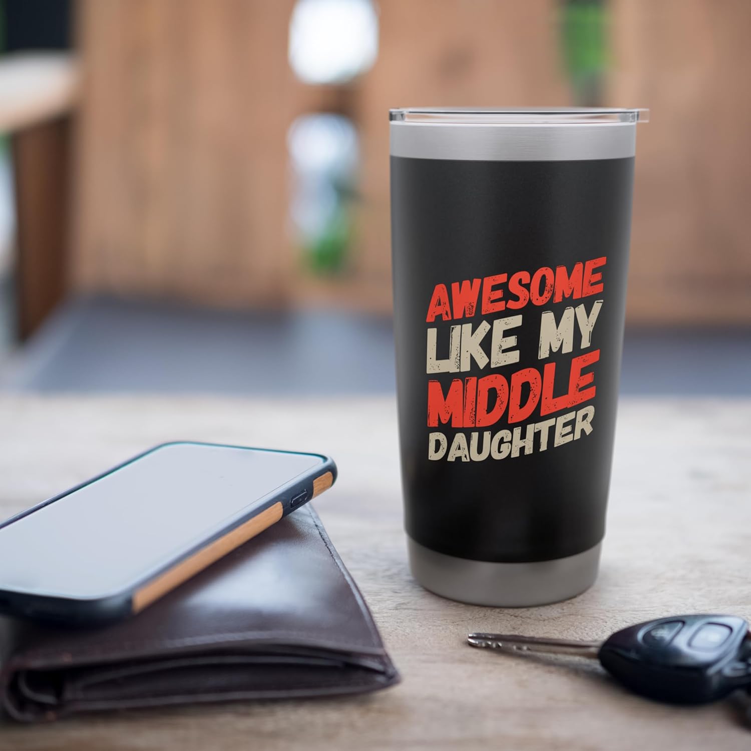 Awesome Like My Middle Daughter Stainless Steel Insulated Tumbler - Image 7