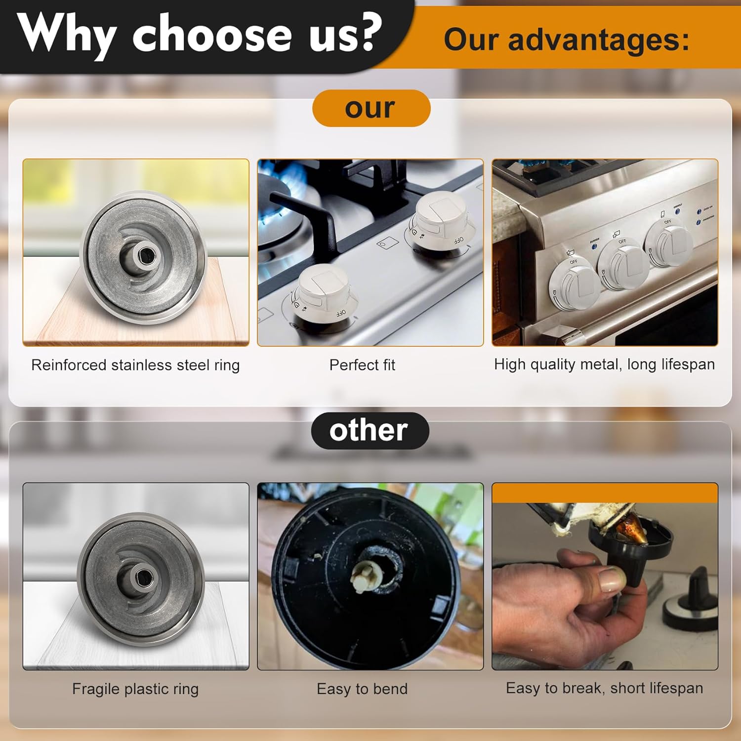 318569904 Cooktop Burner Control Knob Compatible with Electrolux Cooktop Knob 318569904,3514026,AP5809436,PS9495257,EAP9495257,PD00061227(5pcs)