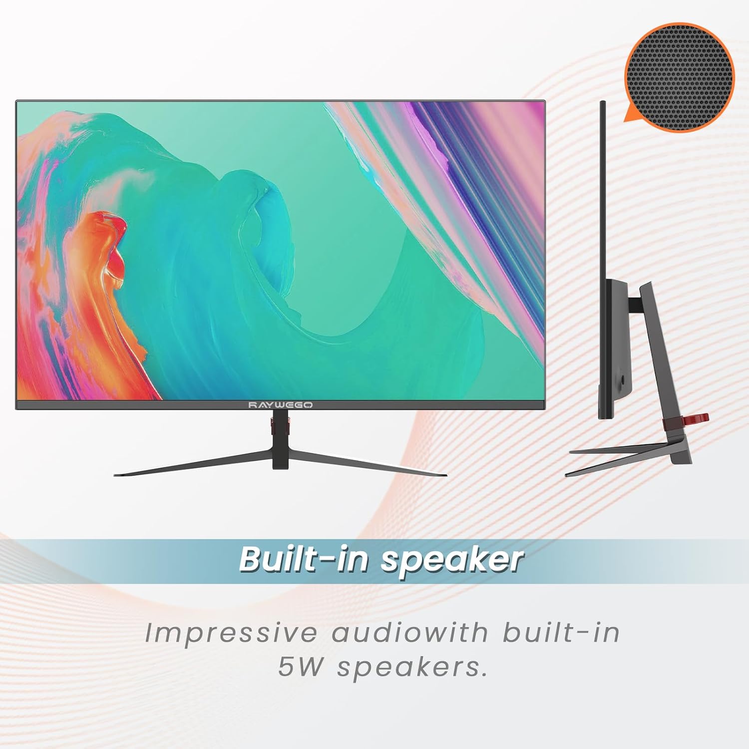 27 inch Gaming Monitor 100Hz Computer Monitor Built-in Speakers Full HD 1920 x 1080P with HDMI DP Interface Eye Care Frameless with 3-Side Virtually Borderless Design VESA（100 x 100mm） - Image 2