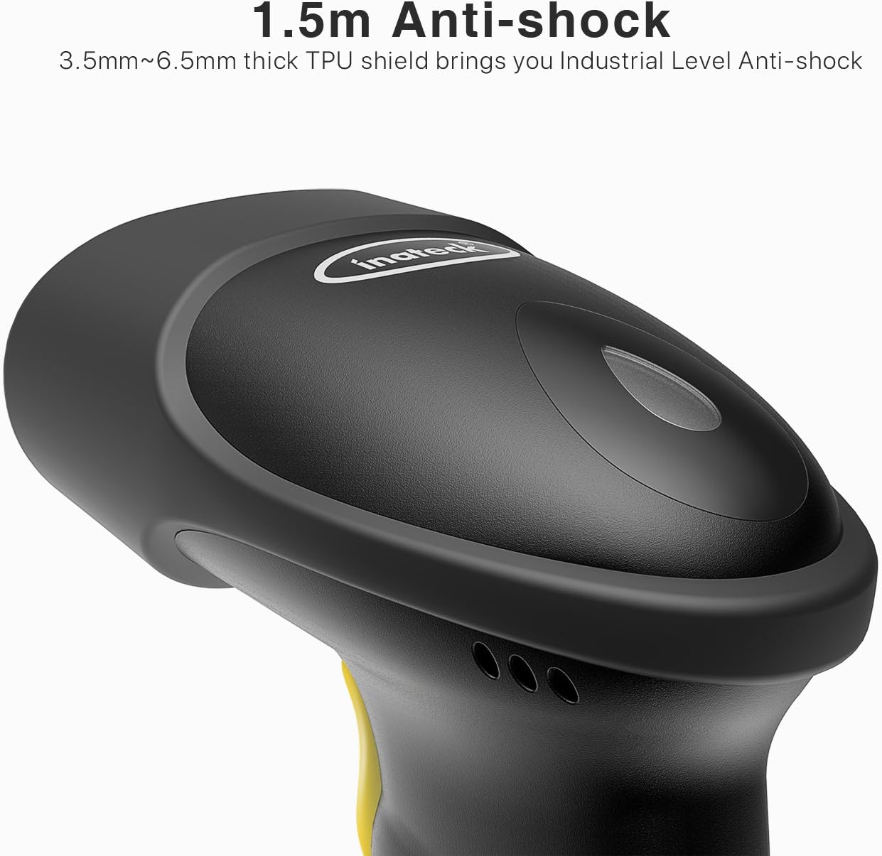 Graphic showing the 2000 mAh built-in battery and its estimated battery life.