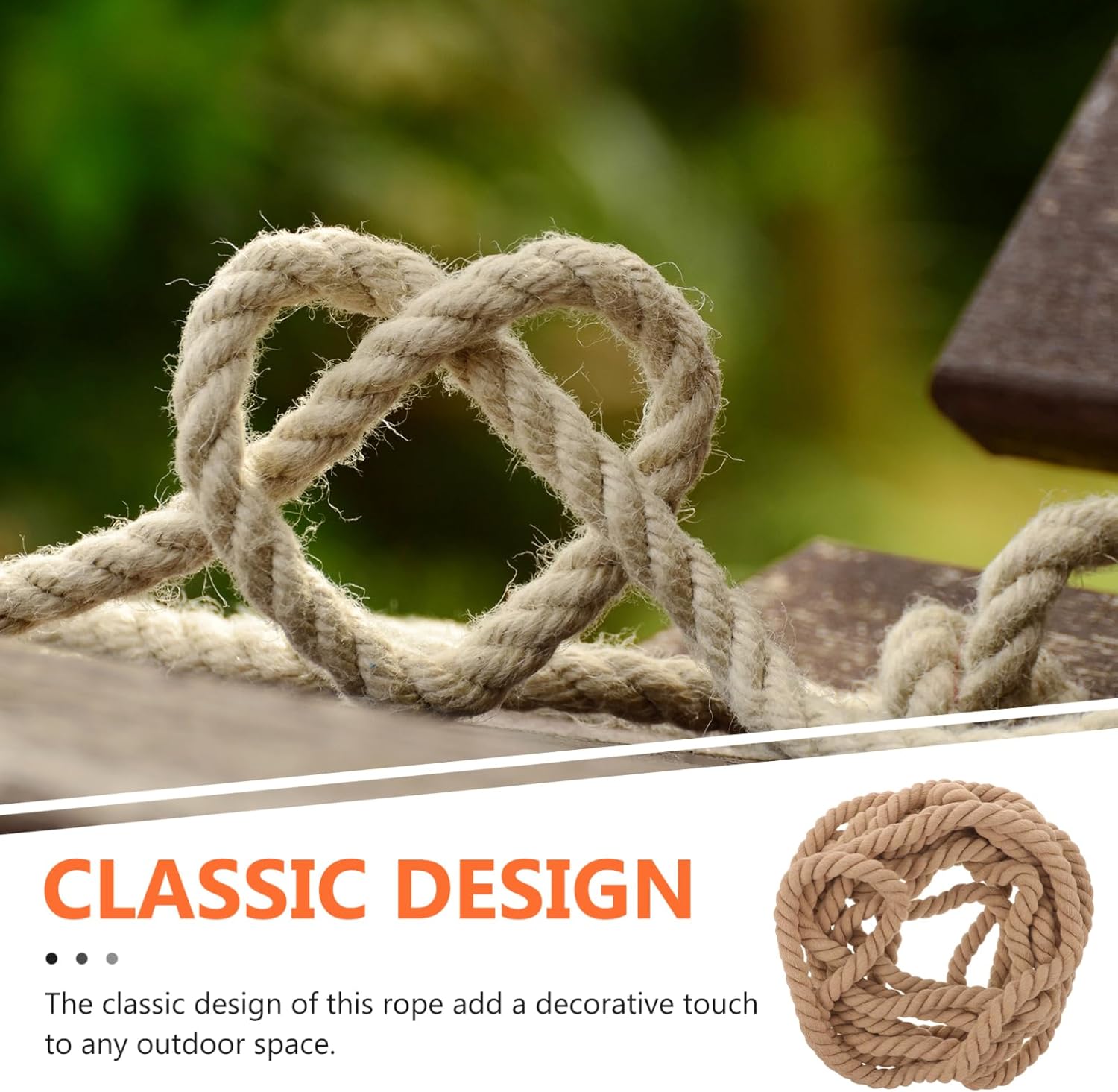 VICASKY Nautical Rope for Crafts Tough Hemp Handrail Rope for Garden Boat and DIY Projects