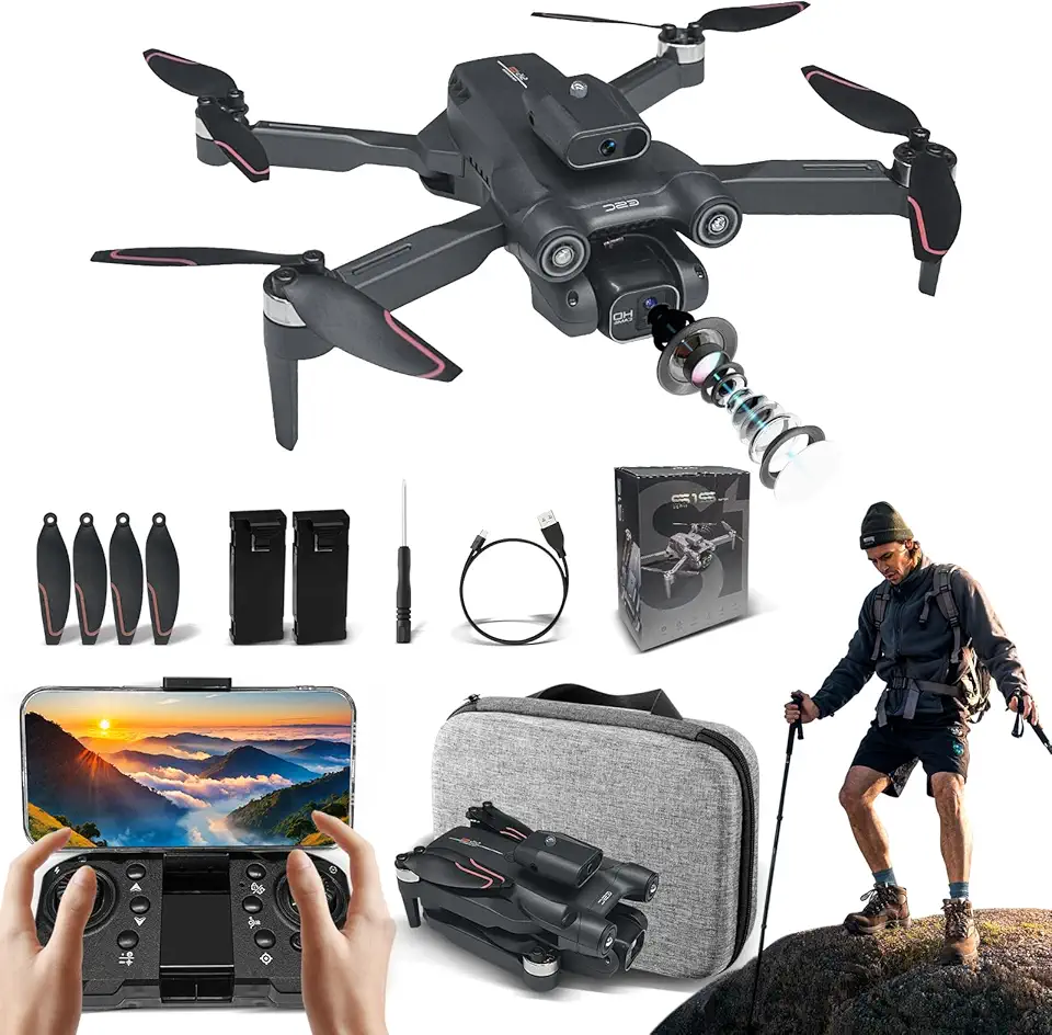 Drone Com Camera Drone Profissional 6K HD câmeras com Fluxo óptico FPV Mini Controle Remoto DroneQuadricóptero Com Bolsa De Transporte LS-S1S