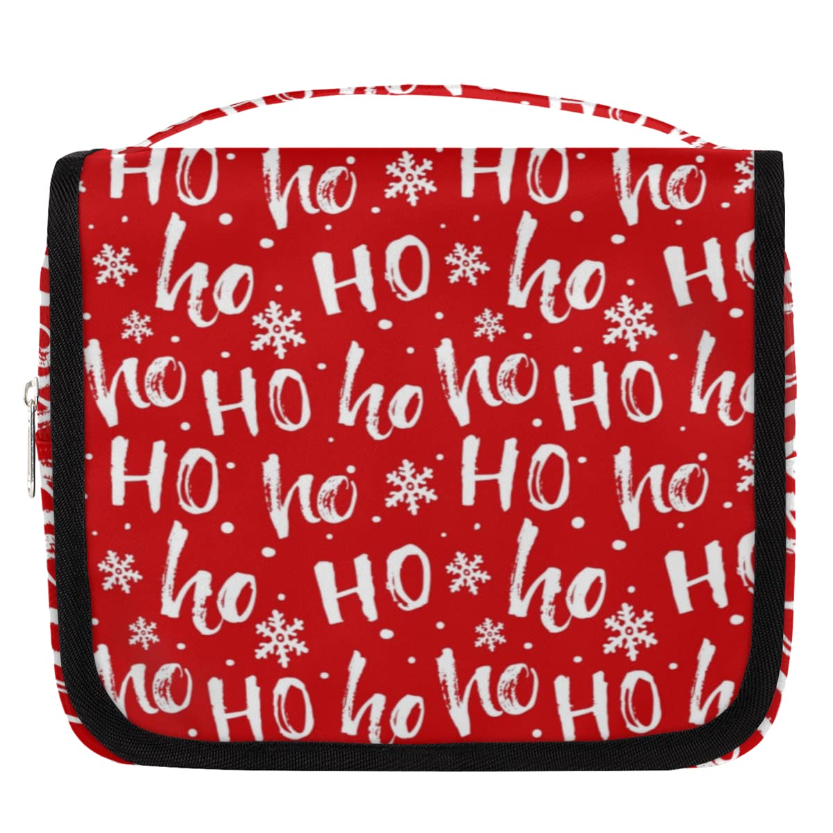 Świąteczna podróżna kosmetyczka Boże Narodzenie Ho List Wash Pouch Bag Unisex Wiszące przybory toaletowe Kosmetyczka Organizer do makijażu, wielobarwny, Jeden rozmiar