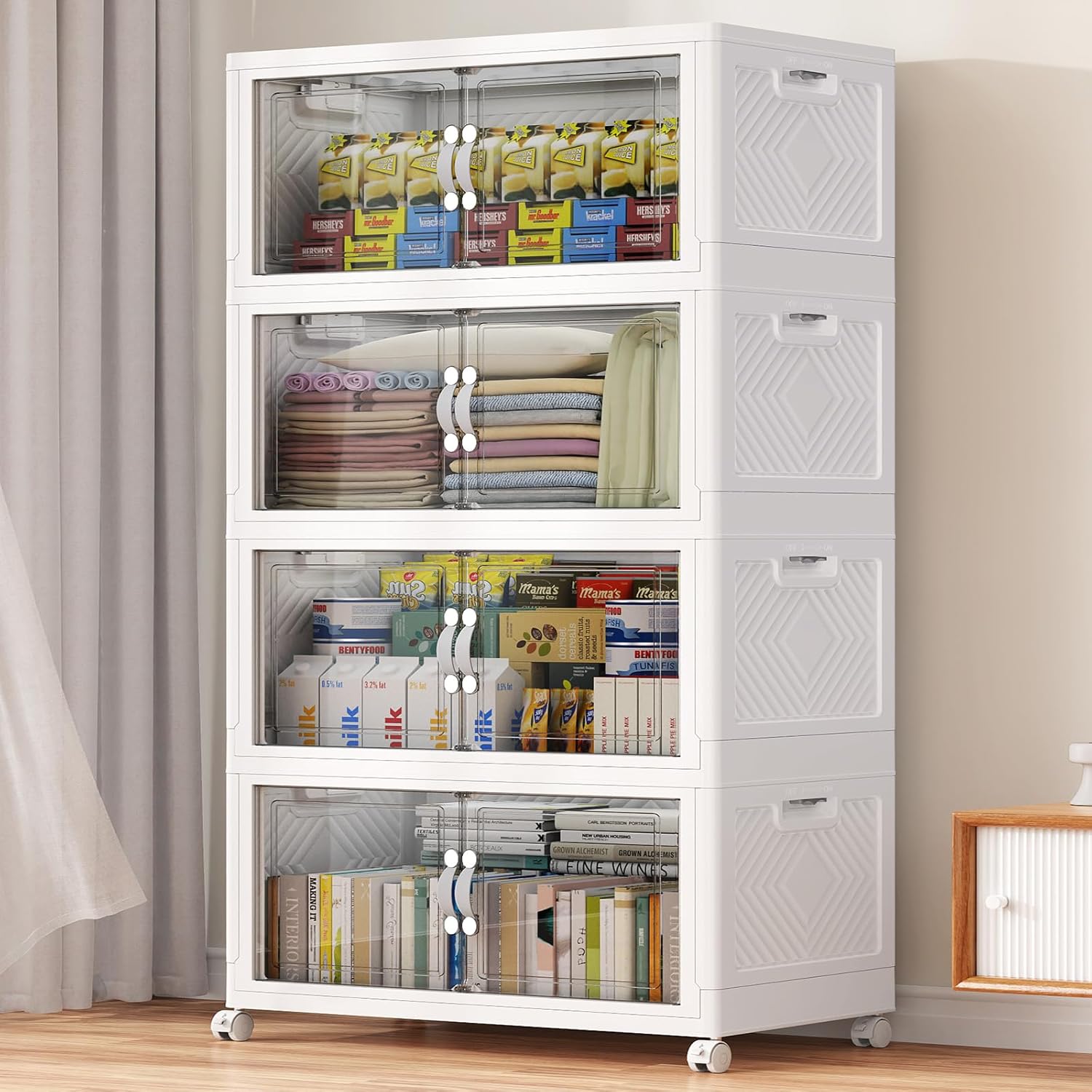 400QT Extra Large Stackable Storage Bins, 100Gal Clear...