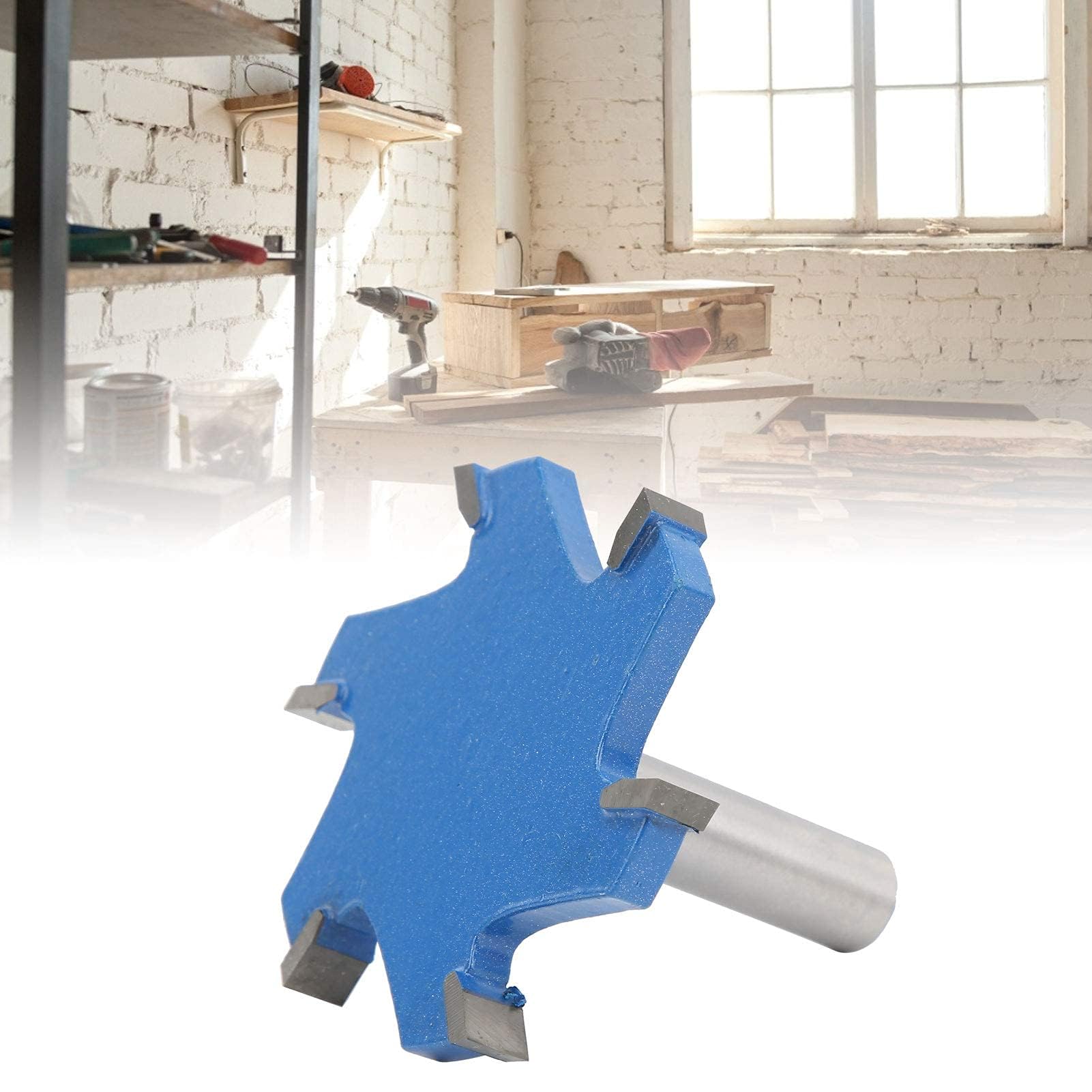 Fresa CNC para Superficies de Spoilboard 6 Dientes Fresa en Forma de T 12 mm de Vástago Fresa para Carpintería Madera 65 x 10 mm