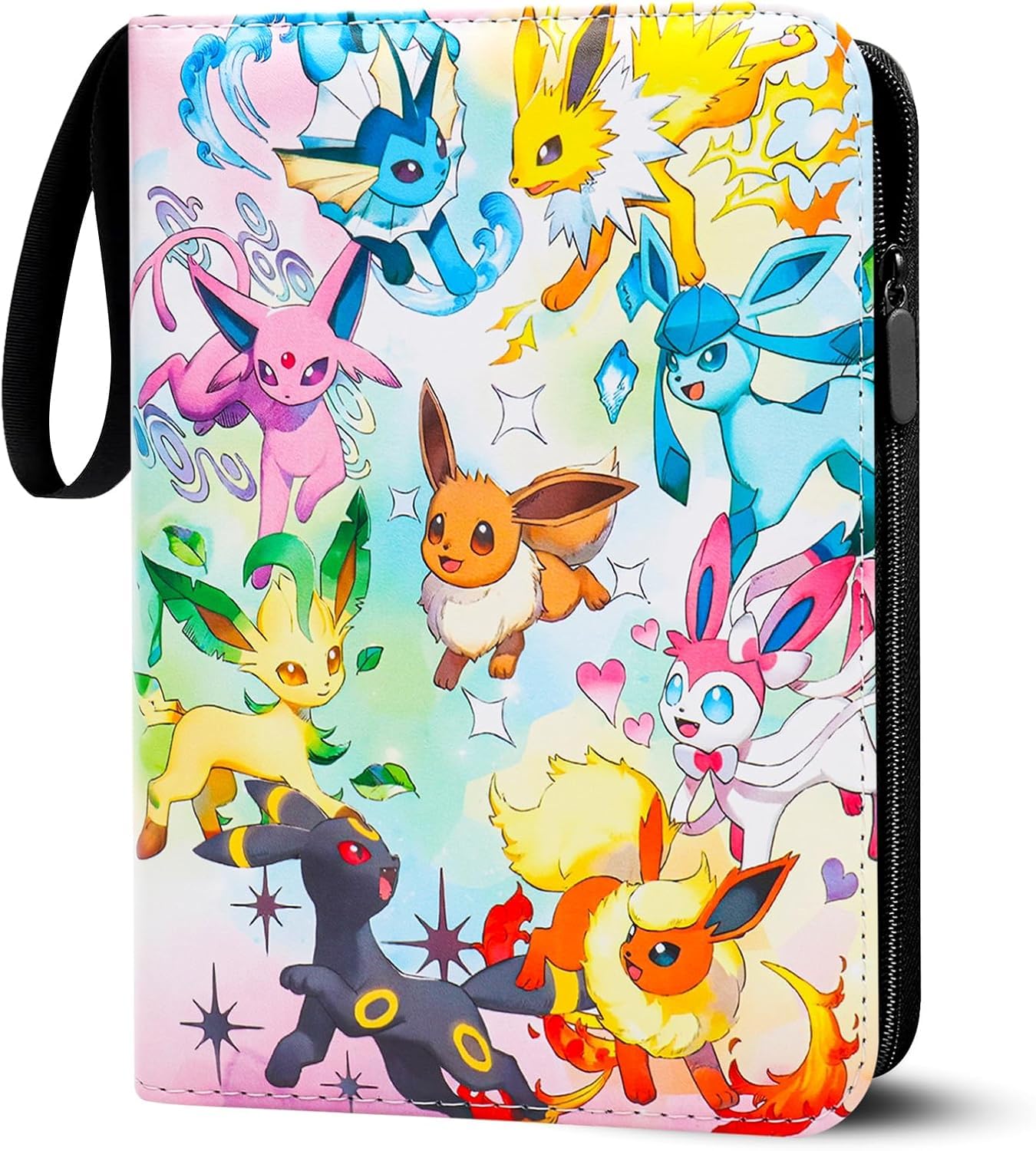 Scrapbook Anime Cards, 4-Pocket Card Folder, 400 Card Capacity, PU Leather, Waterproof, with Zip
